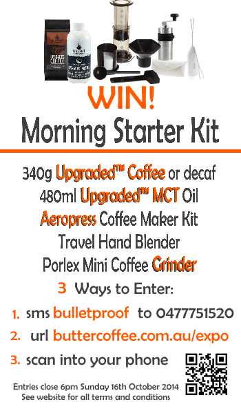bulletproof giveaway kit includes Bulletproof Upgraded Coffee beans Upgraded MCT Oil Aeropress Coffee Making Kit Porlex Mini Coffee Grinder and Hand Blender