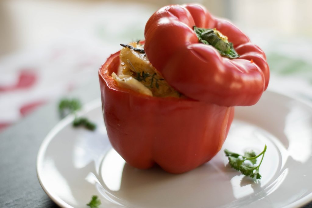 Vegetarian Cheese Quiche Stuffed Peppers
